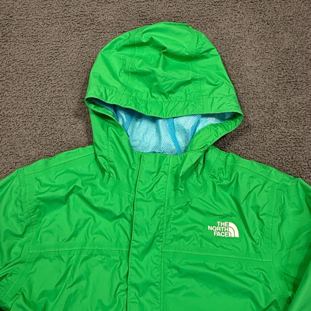 The North Face Jacket Girls Large 14/16 Green HyVent‎ Hooded Rain Waterproof